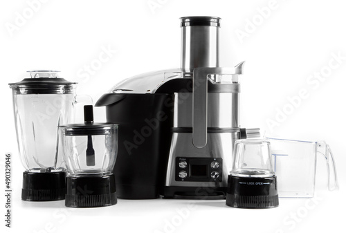 kitchen electric juicer on white background
