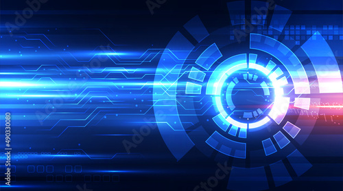 Abstract technology sci fi circuit design innovation concept vector background. Abstract technology background hitech communication concept, digital business. Vector tech circle background. Vector