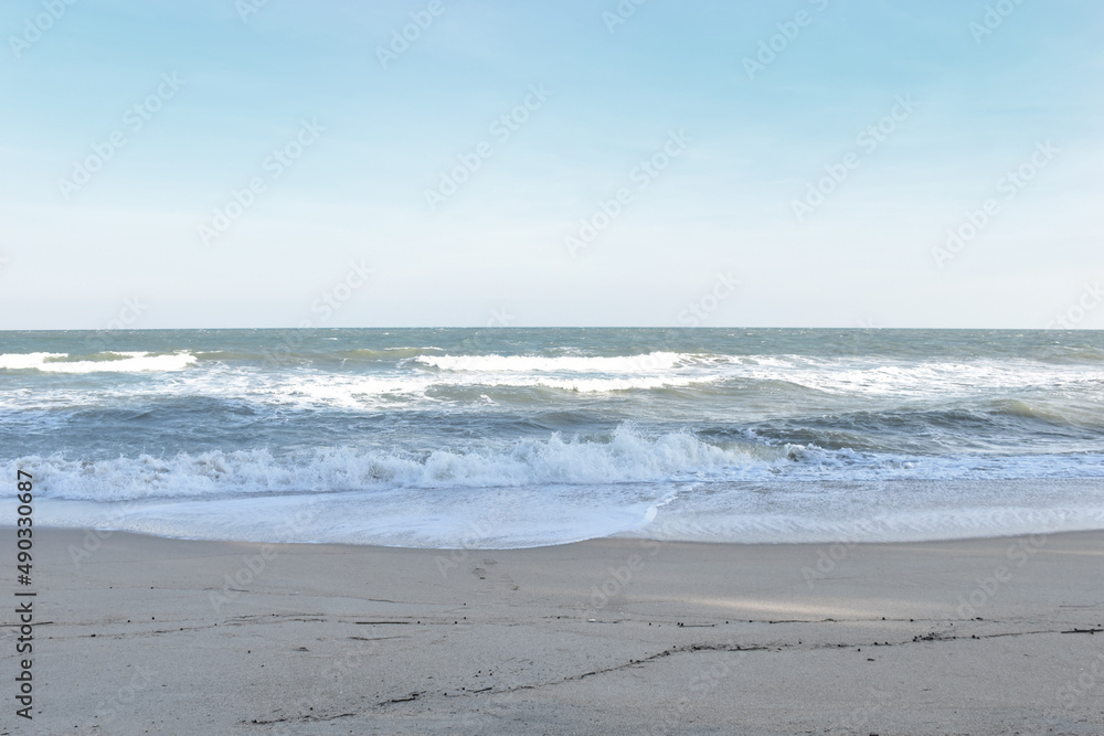 Sea beach view in summer soft tone concept for background