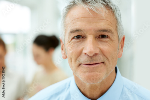 Closeup portrait of confident senior businessman. Closeup portrait of confident senior business man.