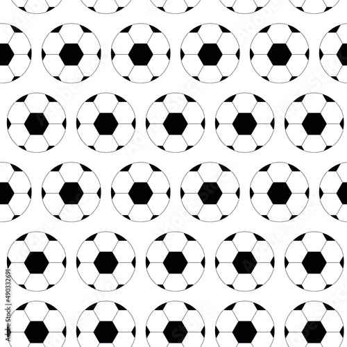 pattern with soccer ball. seamless pattern with classic black and white ball. vector illustration  eps 10.