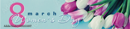 Print / Banner 8 march / Women's Day / Flower