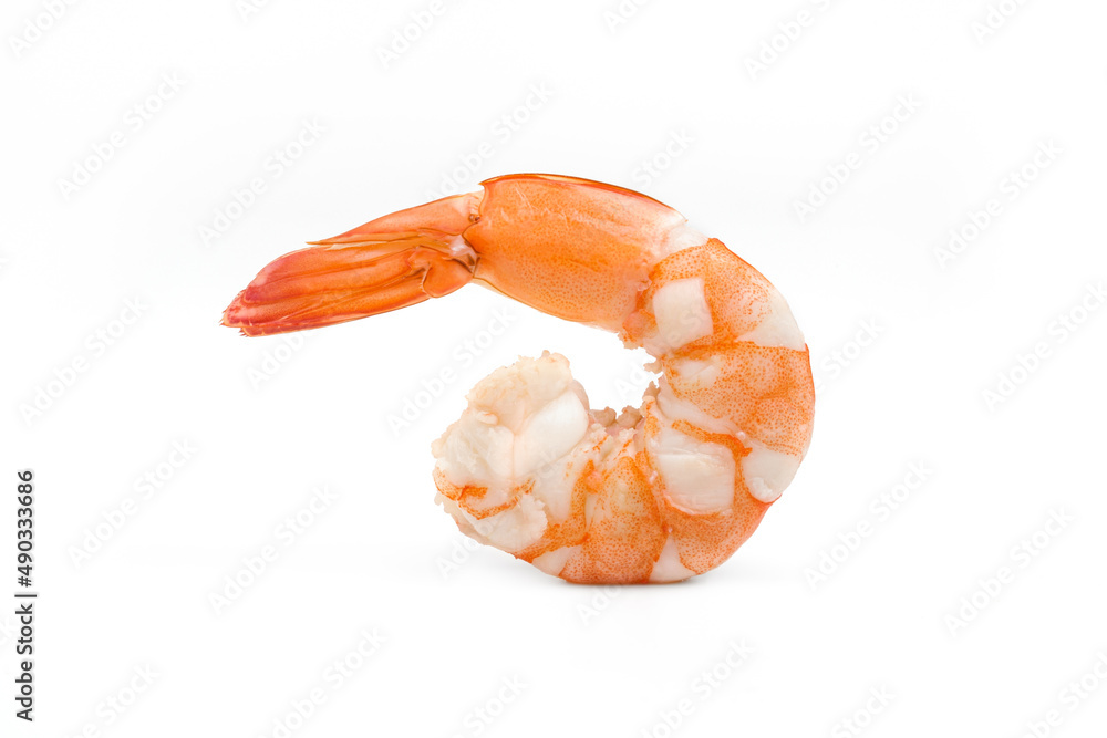 shrimp isolated on a white background, close up. shrimp isolated on a white background, close up.