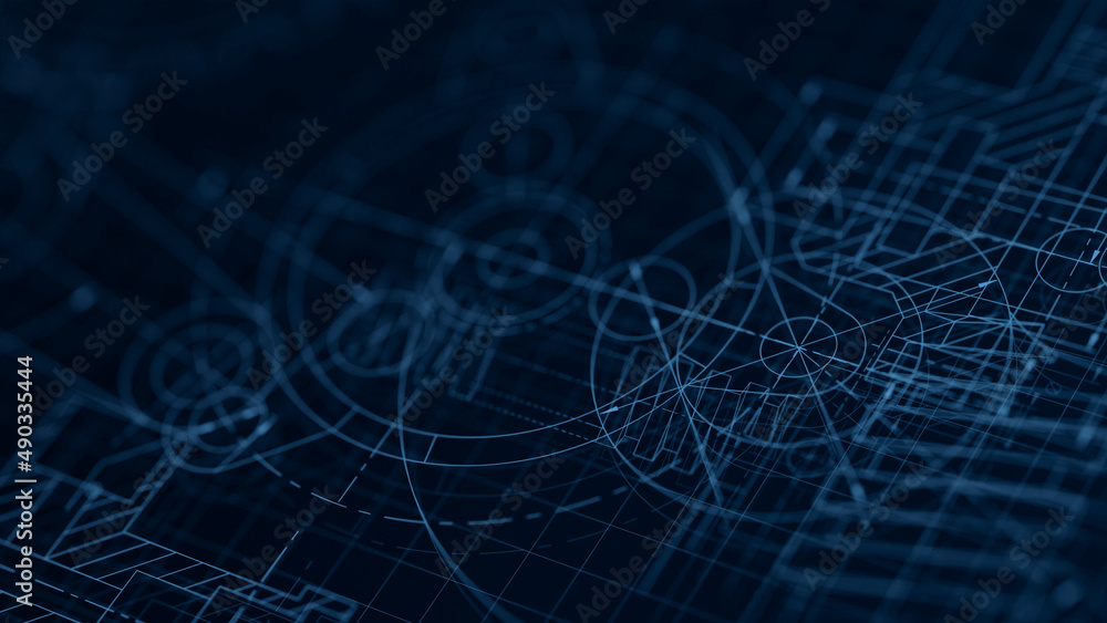 Blueprints engineer technician design drawing mechanical gear