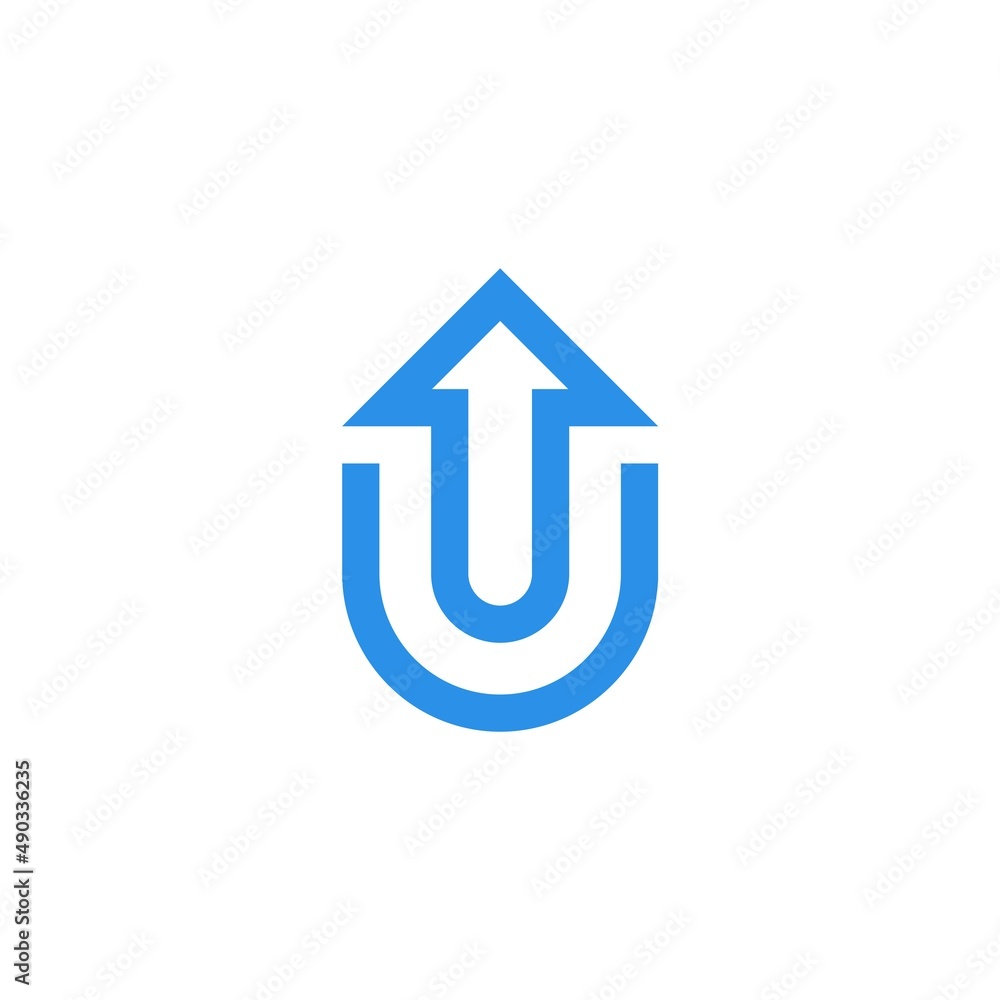 Letter U and Up logo vector