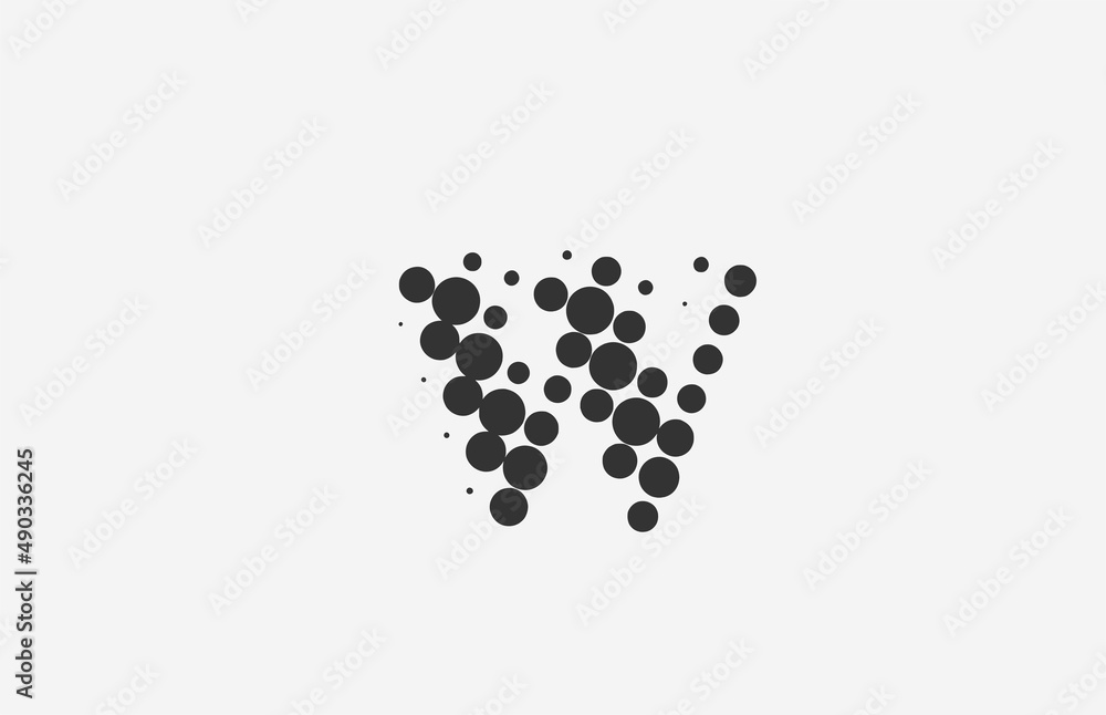 W dotted alphabet letter icon logo design. Creative template for business with dot W dotted alphabet letter icon logo design. Creative template for business with dot