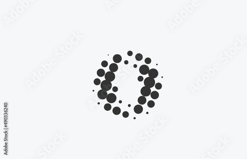O dotted alphabet letter icon logo design. Creative template for business with dot