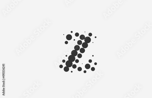 Z dotted alphabet letter icon logo design. Creative template for business with dot