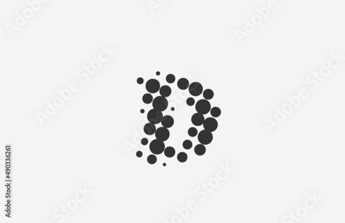 D dotted alphabet letter icon logo design. Creative template for business with dot