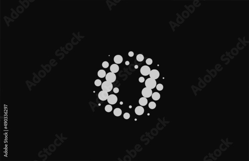 dotted O alphabet letter icon logo design. Creative template for business and company with dot
