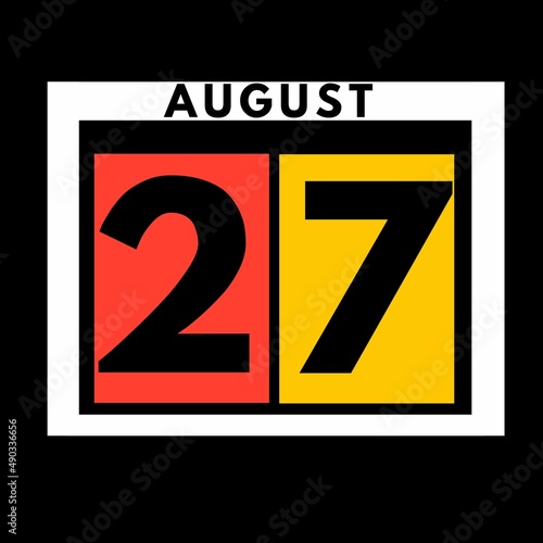 Free Download August 27 . colored flat daily calendar icon .date ,day, month .calendar for the month of August , August month - GFXLoad
