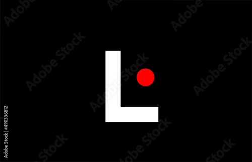 Free Download L alphabet letter icon logo design. Creative template for company and business with red dot in white and black - GFXLoad