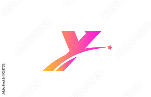 Free Download pink star Y alphabet letter logo icon design with swoosh. Creative template for company and business - GFXLoad