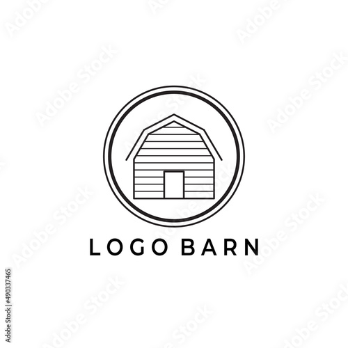 line art barn logo simple simple design illustration