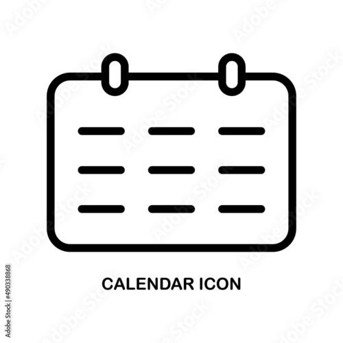 Calendar flat line icon. Outline sign for mobile concept and web design, store © Kasya_2k
