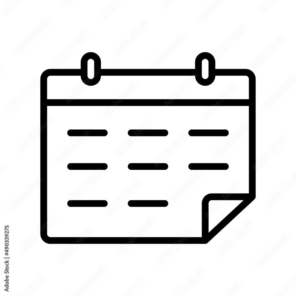Calendar flat line icon. Outline sign for mobile concept and web design, store Calendar flat line icon. Outline sign for mobile concept and web design, store