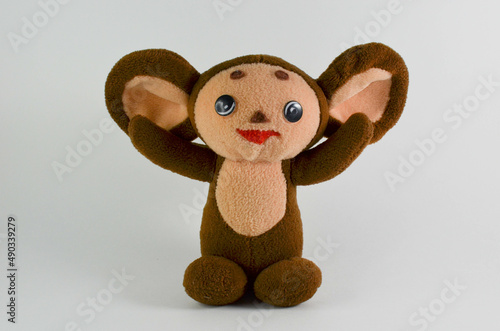 cheburashka.a plush toy on a white background. photo