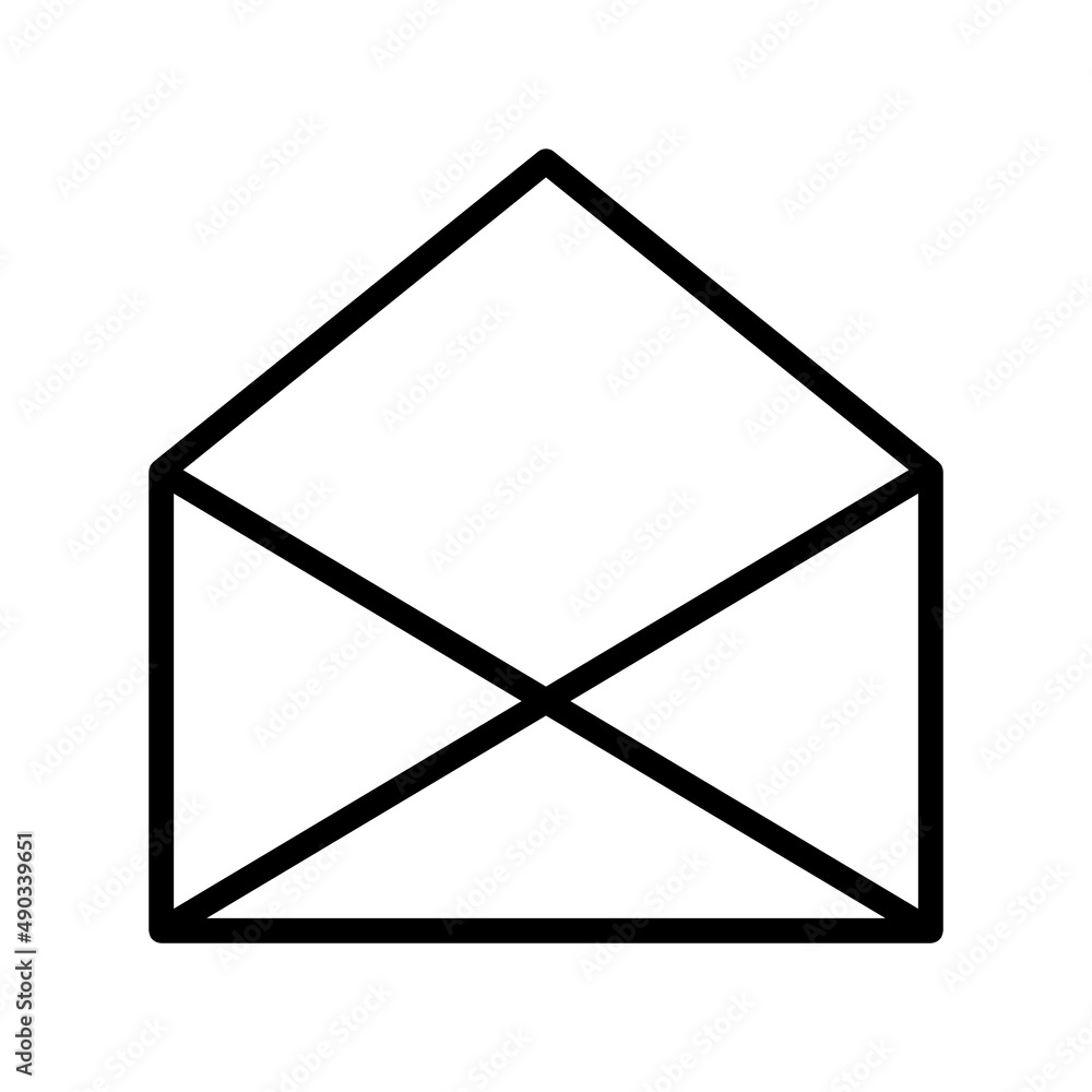 Email message flat line icon. Outline sign for mobile concept and web design, store Email message flat line icon. Outline sign for mobile concept and web design, store