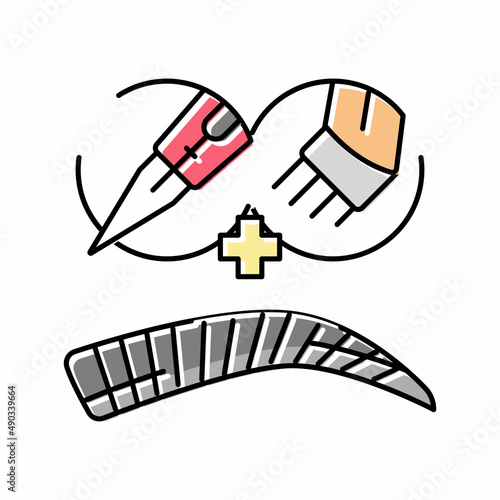 combo brows color icon vector illustration
