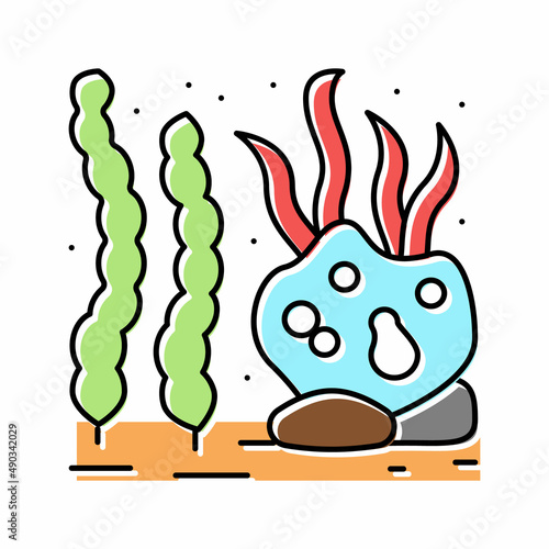 seaweed ocean color icon vector illustration