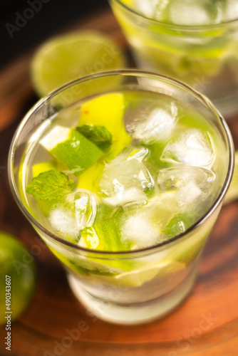 Typical Brazilian cocktail called Caipirinha, Traditional alcoholic drink from Brazil made with fruits and cachaça.