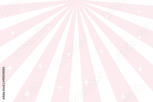 ピンクの白のサンバースト　上　キラキラ