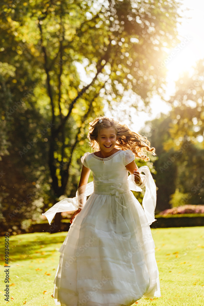 Happy little girl in summer park Happy little girl in summer park