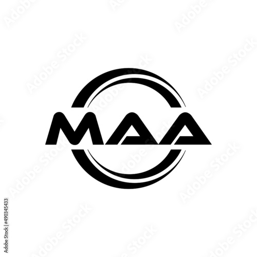 MAA letter logo design with white background in illustrator, vector logo modern alphabet font overlap style. calligraphy designs for logo, Poster, Invitation, etc. photo