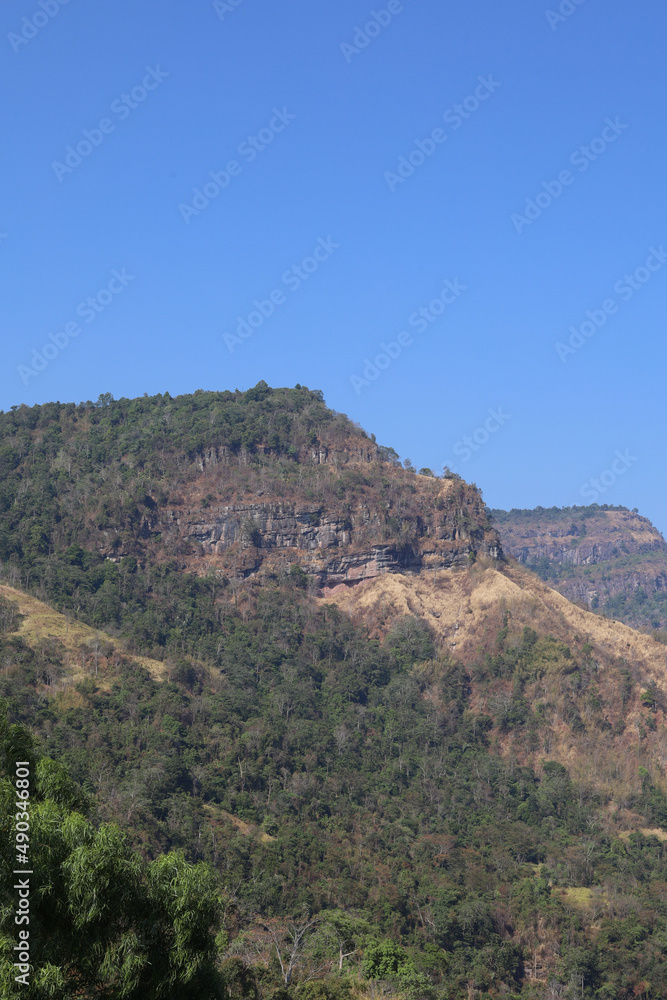 View of landscape mountain and forest at khao kho in thailand