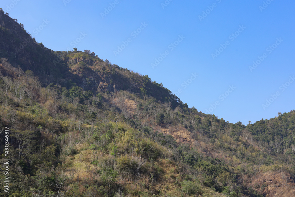 View of landscape mountain and forest at khao kho in thailand