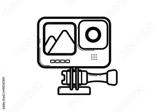 Action Camera outline isolated symbol icon logo