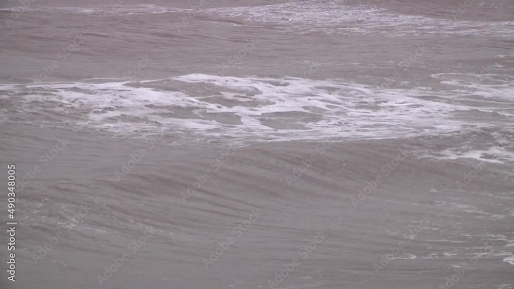 Waves breaking near to the shore. Storm Franklin. Bristol Channel. Minehead. Somerset. UK 20th February 2022. Waves breaking near to the shore. Storm Franklin. Bristol Channel. Minehead. Somerset. UK 20th February 2022.