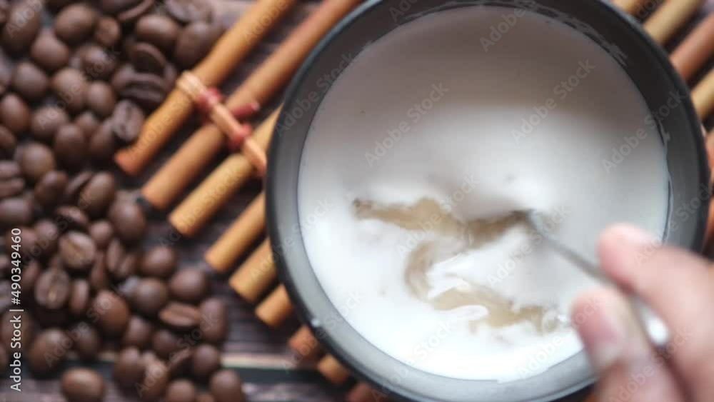 slow motion of making ca coffee 