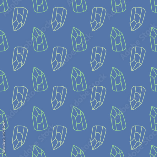 Very peri crystals seamless pattern print