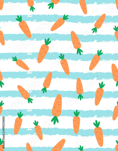 cute seamless pattern with carrots, vector illustration