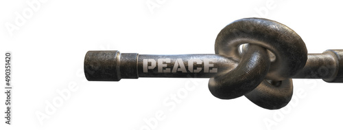 no war, peace, knot tank barrel isolated photo