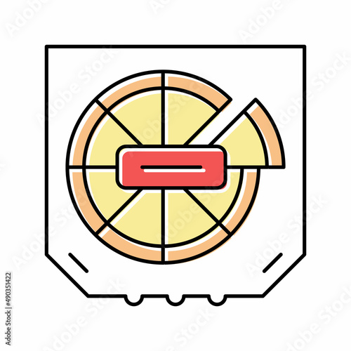 pizza box color icon vector illustration