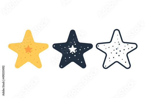 Cute starfish icon, Vector and Illustration.