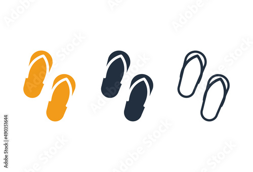 Set of slipper icon, Vector and Illustration.