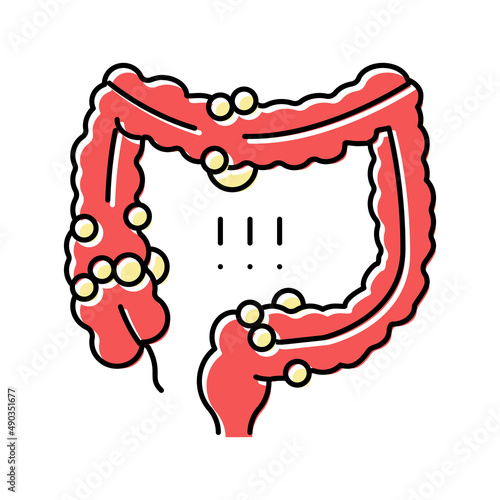 crohns disease color icon vector illustration