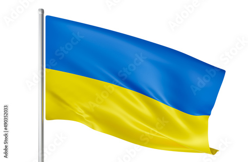 3D Ukraine flag isolated 3d illustration.