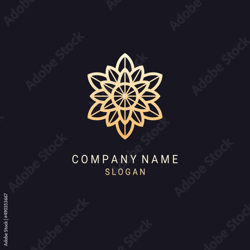 Abstract mandala flower logo icon vector design. Elegant premium ornament vector logotype symbol	