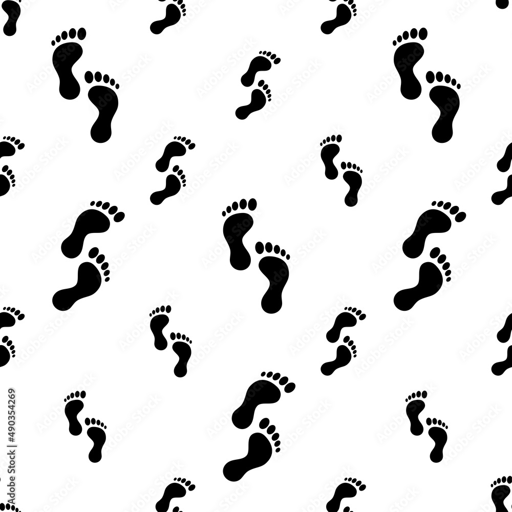 Obraz premium Foot Print Icon Seamless Pattern M_2203002