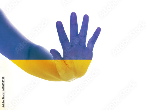 ukraine crisis concept in ukraine flag colors