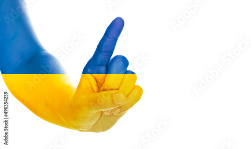ukraine crisis concept in ukraine flag colors