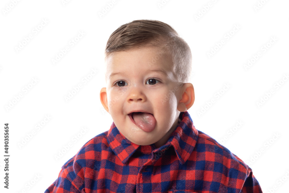 Little baby boy in stylish casual clothing smiling Little baby boy in stylish casual clothing smiling