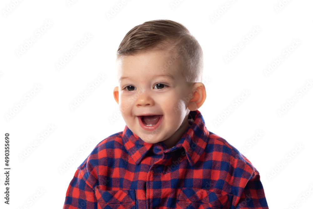 Little baby boy in stylish casual clothing smiling Little baby boy in stylish casual clothing smiling