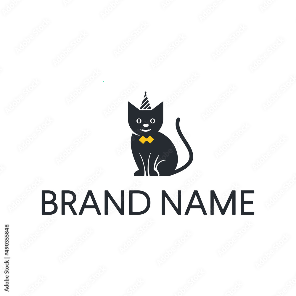 cat logo design vector template logotype