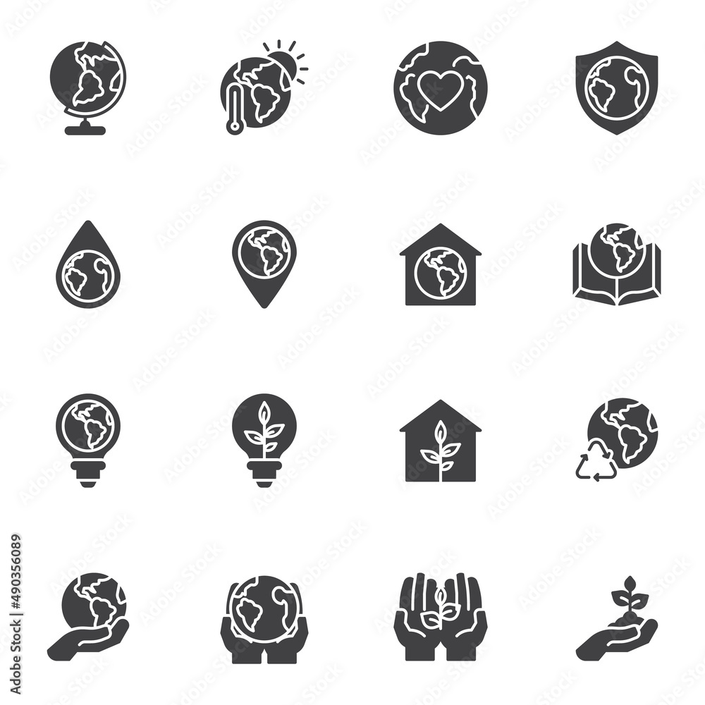 World environment day vector icons set World environment day vector icons set