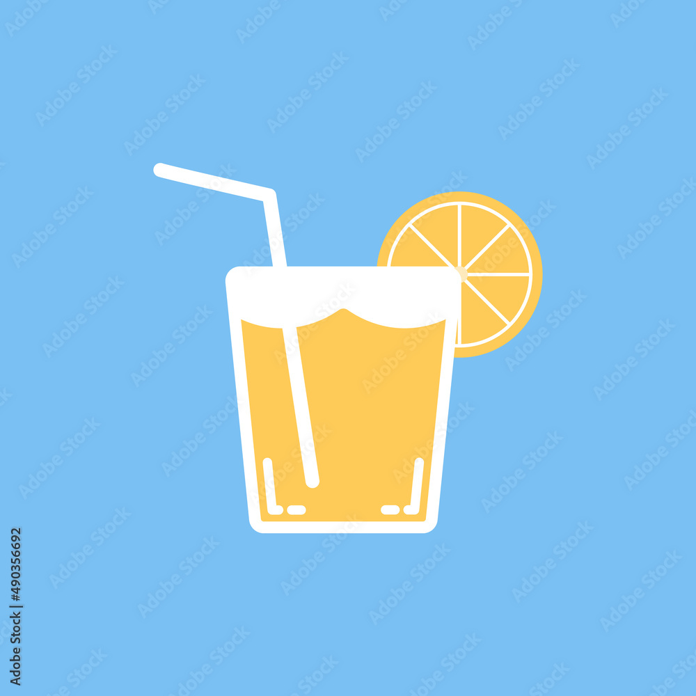 Orange juice icon, Vector and Illustration.